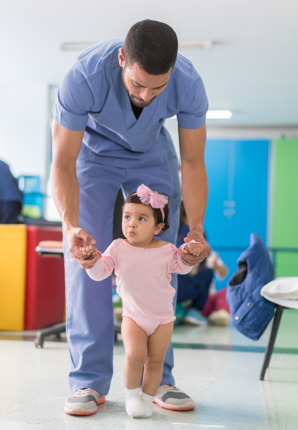 Girl at the hospital in early stimulation therapy